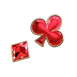 Red club and diamond card suits