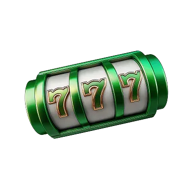 Green slot reels showing 777